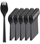 EUSOAR Plastic Spoons, 100pcs 6.3"x1.2" Disposable Long Handle Large Sporks, Heavyweight Serving ...