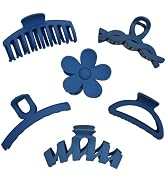 CHAOBANG Blue Flower Hair Clip,Big Banana Clips, Rectangular clips,Six Different Shapes,Summer Vi...