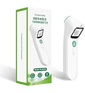 Greetmed No-Touch Forehead Thermometer for Adults Kids Baby with Fever Alarm, Large Digital 3-Col...