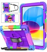 BMOUO New iPad 10th Generation Case - iPad 10.9 2022 Case with Screen Protector, 360 Rotating Sta...