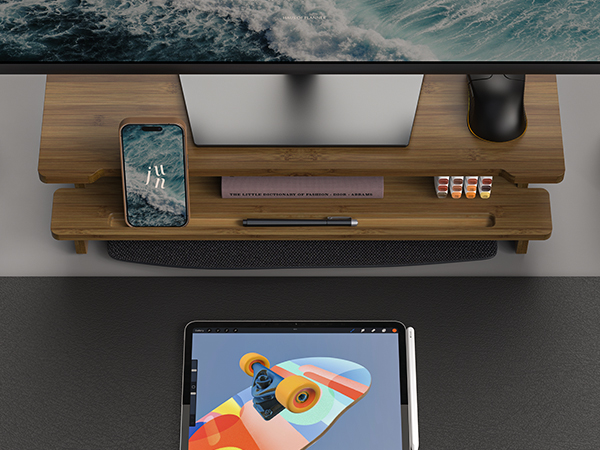 monitor stand with storage