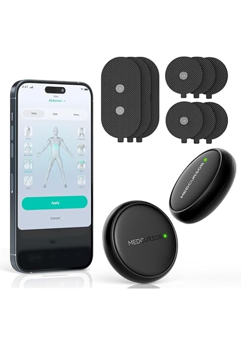 Medcursor TENS Unit Muscle Stimulator - Wireless 3-in-1 Dual-Channel EMS Machine with App Control...