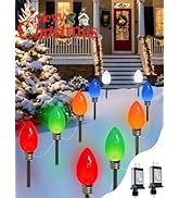 10 Pack C9 Christmas Lights Outdoor, Jumbo Bulbs Outdoor Christmas Decorations Plug in with Timer...