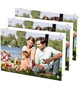 Cherrich Acrylic Picture Frame 3x5, Double Sided Photo Frames for Refrigerator with Magnetic Corn...