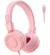Cowyawn USB Type C Kids Headphones for School, Wired Toddler Headphones, 94dB Volume Limited, HD ...
