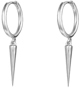 Minimalist Spike Dangle Drop Hoop Earrings for Women Girls 925 Sterling Silver Charms Hoops Cuff ...