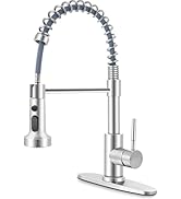 Kitchen Faucets with Pull Down Sprayer Brushed Nickel, Herogo 2.0 Upgraded Commercial Stainless S...