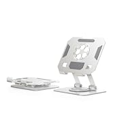 Briteroh 360° Rotatable Metal Tablet Stand(Backboard Soccer Cutout Design), Adjustable Folding De...