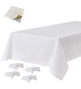 BALCONY & FALCON 4PC Rectangle Tablecloth Waterproof and Stain-Resistant Oxford Table Cloth Machi...