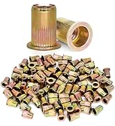Trivd Frol 100Pcs 1/4"-20 UNC Rivet Nuts, Zinc Plated Carbon Steel Threaded Rivet Insert Nutsert ...