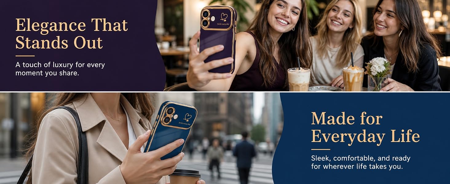 cute chic wave case for iphone 17 luxury plating