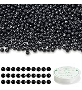 ZHFMLY 1000pcs 4mm Glass Beads for Jewelry Making, DIY Craft Beads, Bracelet and Necklace Supplie...