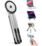 werfami 4-in-1 Foldable Laptop Stand & Magnetic Phone Holder, Silver Aerospace Aluminum Portable ...