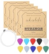 Ukulele Strings, 5 Sets of Nylon Ukulele Strings, String Winder for Soprano (21 Inch) Concert (23...