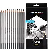 Dyvicl Professional Drawing Sketching Pencil Set - 12 Pieces Drawing Pencils 10B, 8B, 6B, 5B, 4B,...