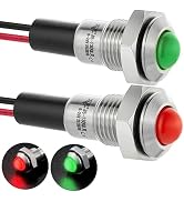 Mini Indicator Light 8mm 0.31" Waterproof Domed Sphere High Head Metal Stainless Steel Signal Lam...
