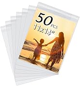 Somime 50 Pack Acid-Free Crystal Clear Sleeves Storage Bags for 11x14 Art Prints/Pictures/Photos/...