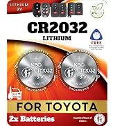 Toyota Key Fob Battery Replacement Kit - CR2032 3V Lithium Batteries (2-Pack) - OEM-Quality for R...