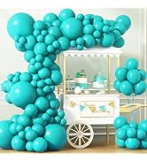 ZJHAI 150pcs Teal Blue Balloons Different Sizes 18 12 10 5 Inch Latex Turquoise Teal Balloon for ...