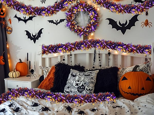 4 Strings Total 26.4 FT Halloween Tinsel Garlands