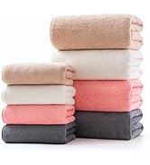 Lumimi Towel Set of 8 Very Soft Microfiber 4 Bath and 4 Hand Towels Quick Dry Light Weight for Ba...
