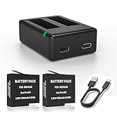 2-Pack Battery for Insta 360 Ace Pro/Ace Battery Charger Camera Fast Charge Hub for Insta360 Ace ...