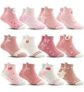 SkiBeaut Toddler Ankle Socks Non Slip 12 Pairs Kids Low Cut Cute Grips Socks with Gripper for Boy...
