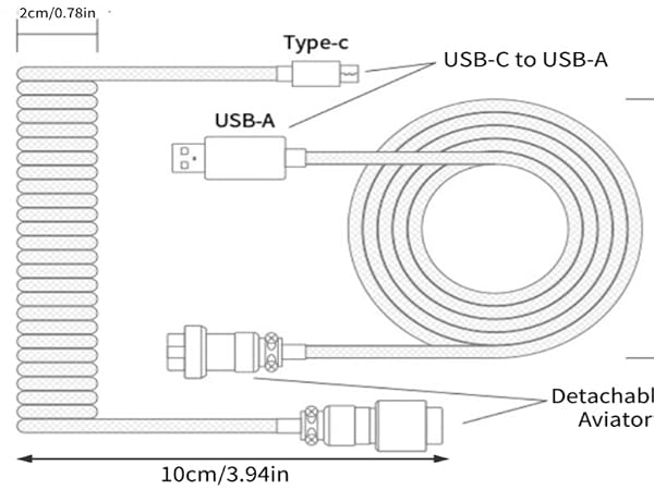Coiled Keyboard Cable