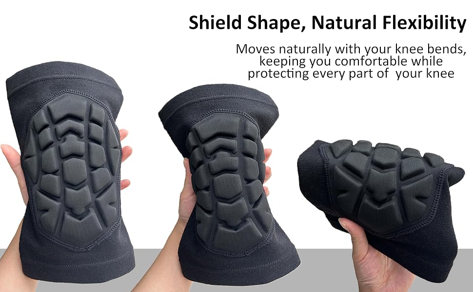 flexible shield shape knee pads move with your knee bend, protect your knee safety