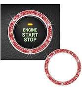 Kewucn Bling Crystal Double Rhinestone Car Engine Start Decoration Ring, Sparkling Push Start But...