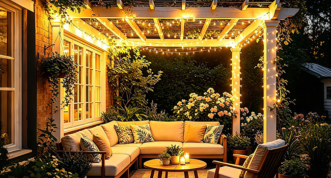 warm white string lights