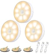 Electight 3 Pack Motion Sensor Light, 8 LEDs Rechargeable Night Light, with USB Cable & Magnetic ...