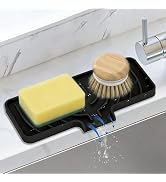Silicone Sponge Holder for Kitchen Sink With Drain Spout, Self Draining, Kitchen Soap Tray, Bathr...