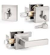 Probrico Front Door Lever Lockset and Single Cylinder Deadbolts Combination Set(Keyed Alike),Keye...