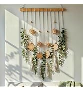 Tempospark Artificial Eucalyptus Wall Decor Hanging, Boho Bathroom Wall Decor, Fake Greenery Leav...