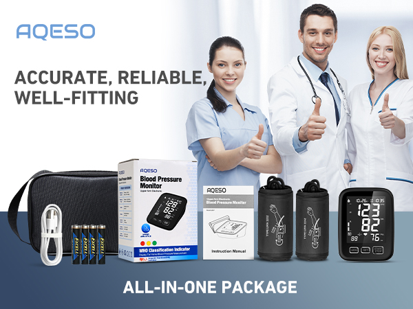 AQESO Blood Pressure Monitor, Accurate, Reliable and Well-fitting