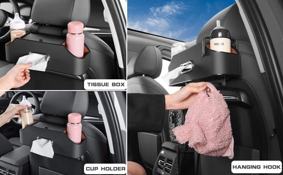 Car Seat Back Organizer with Cup Holder