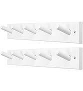 SKOLOO Wooden Wall Mounted Coat Rack,16'' Hole to Hole, 5 Pegs Bamboo Wall Hook for Hanging Cloth...