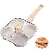 JUSTUP Nonstick Egg Frying Pan, Egg Divided Grill Pan, Heat Resistant Handle 3 Section Skillet, O...