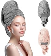 FUFUSING Plush Microfiber Hair Towel Wrap for Women, Extra Large 24×39 in Absorbent Quick Dry Tur...