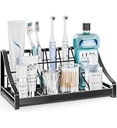 Toothbrush Holder for Bathroom Countertop - 7 Slots 1 Min Drying Organizer | Fit Electric & Manua...