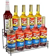 Coffee Syrup Organizer Rack, 2 Tier Coffee Syrup Stand Holder for Coffee Bar, 10 Bottles Wine Bot...