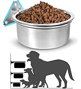 Raised Large Dog Bowls Wall Mount Pet Bowl, Collapsible Elevated Pet Bowl for Dog Cat Chicken Coo...