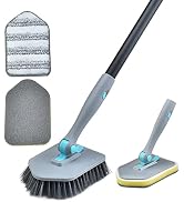 Shower Cleaning Brush with Long Handle, 3 in 1 Tub and Tile Scrubber Brush with 50.4'' Extendable...