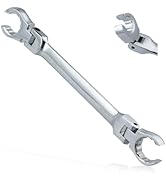GOLD DEER Flex Head Flare Nut Wrench 19 * 21mm Wrench Flexible Flare Nut Line Wrench Metric Flare...