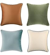NEXHOME PRO Velvet Throw Pillow Covers Set of 4 European Decorative Soft Cushion Cover Home Decor...