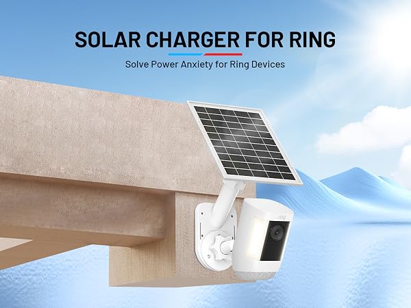 Solar Panel and 2-In-1 Wall Mount for Ring Cam