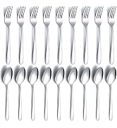 Gymdin 24 Pcs Forks and Spoons Silverware Set, Food Grade Stainless Steel Flatware Cutlery Set fo...