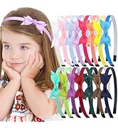 XIMA Mini Hair Bows Headbands for Girls,Cute Knoted Ribbon Bow with Head Band with Teeth for Kid ...