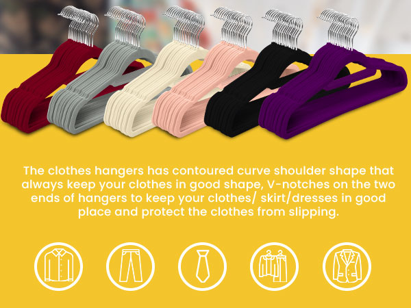 Velvet Hangers, Non Slip Hangers for Clothes, Coat, Slim Space Saving Suit Hanger, Hangers
